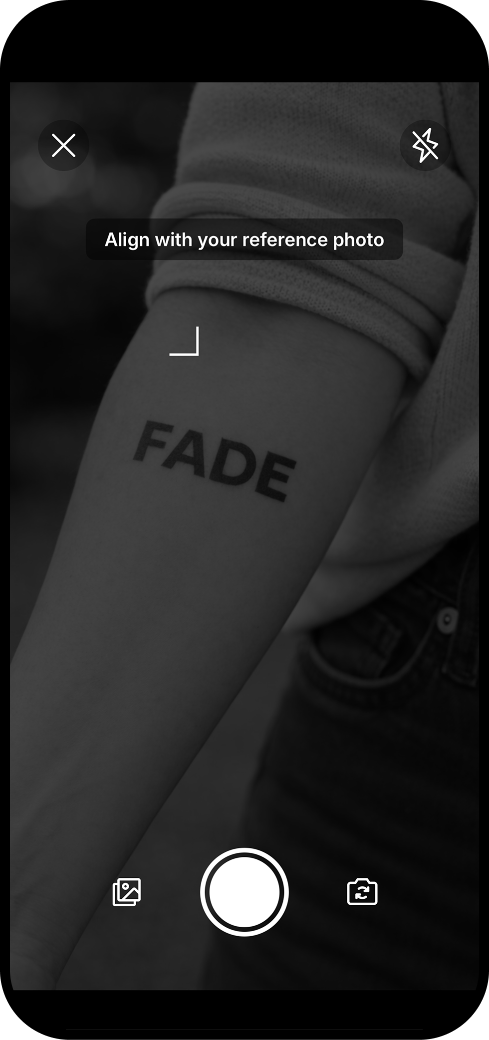 Guided camera with reference photo overlay